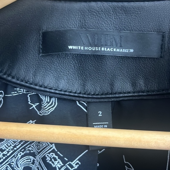 WHBM Black 100% Leather Jacket ECU - size 2 - Picture 2 of 8